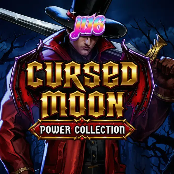 Cursed Moon Power Collection slot game interface na nagpapakita ng gothic na tema at mga simbolo ng kolektor.