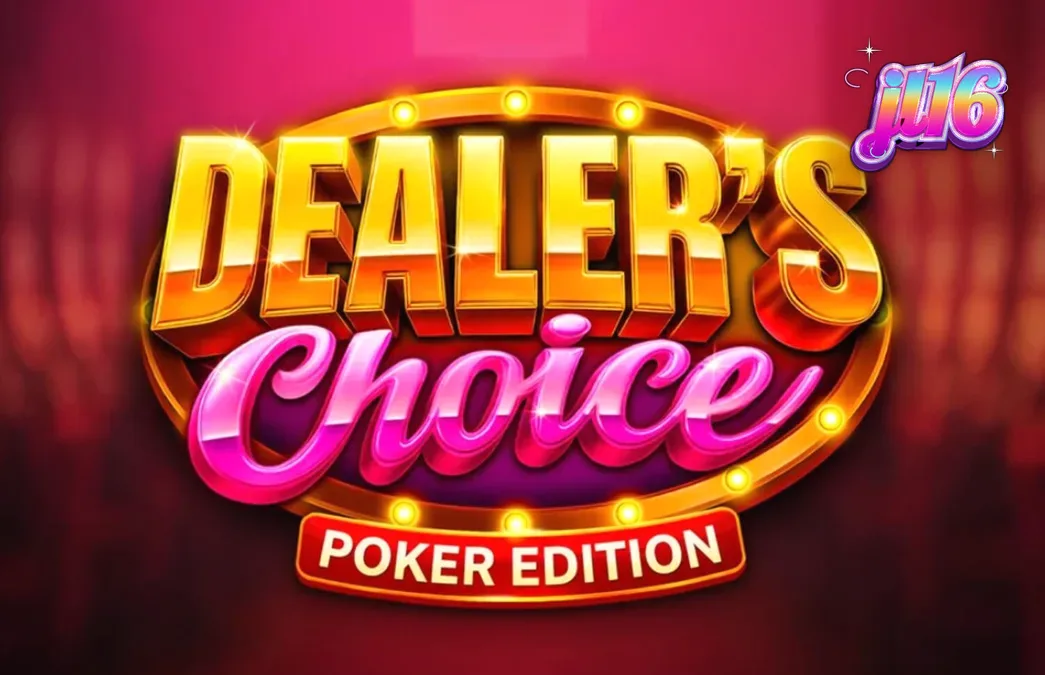 Isang visual na representasyon ng Dealer’s Choice: Poker Edition slot na nagpapakita ng mga baraha at poker chips sa isang green felt table.